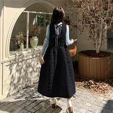 两色棉背心单裙+内搭一整套2个SKU2C167-896-P215-K298，女装棉衣/棉服，2C167