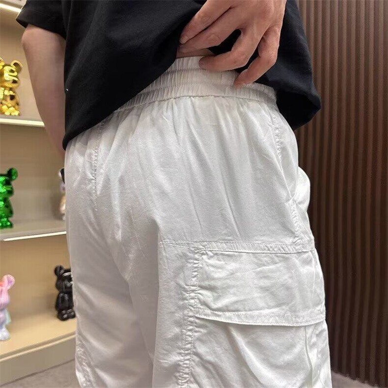 2025夏季新款薄款白色直筒5分裤子潮男夏天高级商务休闲五分短裤,男装牛仔裤,星座506A