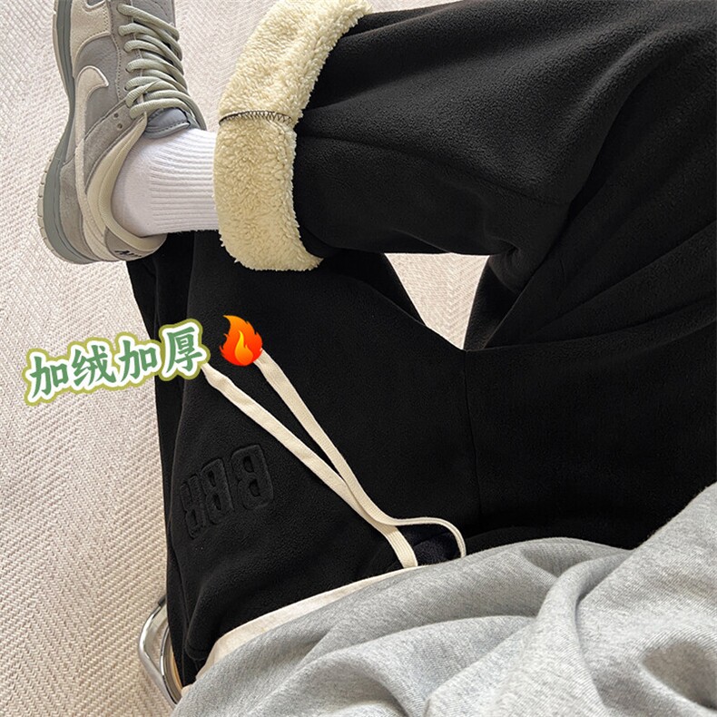 217-2-NK557-P45冬季新款羊羔绒加绒加厚直筒休闲裤男大码卫裤,男装休闲裤,星座217-2