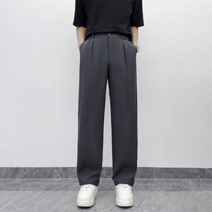 春夏季新款直筒西裤男士百搭阔腿裤宽松垂感显瘦休闲裤丝滑 VS9图片