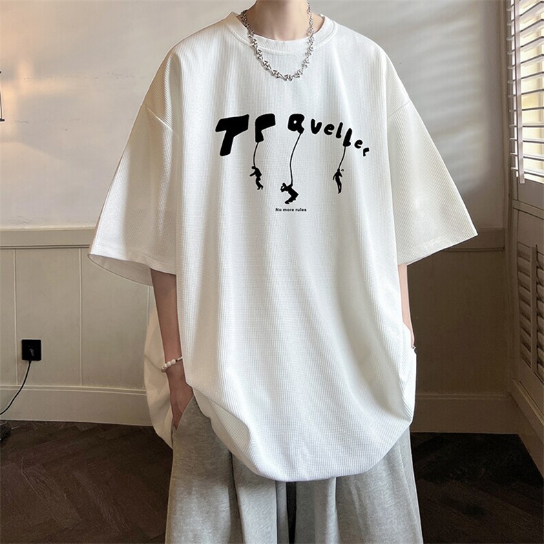 华夫格t恤男短袖男大码五分袖 HT73449-P22图片