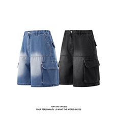 抖音品质夏季大口袋牛仔短裤男水洗工装五分裤子-A2140TP45控78，男装牛仔裤，电商B241