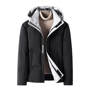 2023冬季新款羽绒服男可脱卸帽纯色休闲90白鸭绒外套HB9902-P260图片
