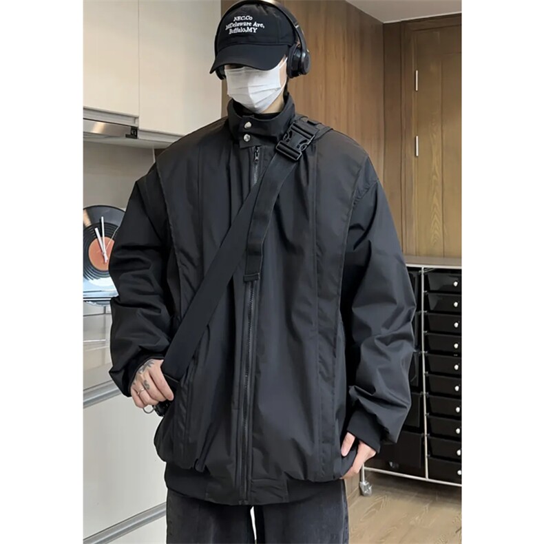 网图纯色加厚夹棉外套棉袄夹克DY2485-P70加厚棉服DY2486-P80，男装夹克，星座1213