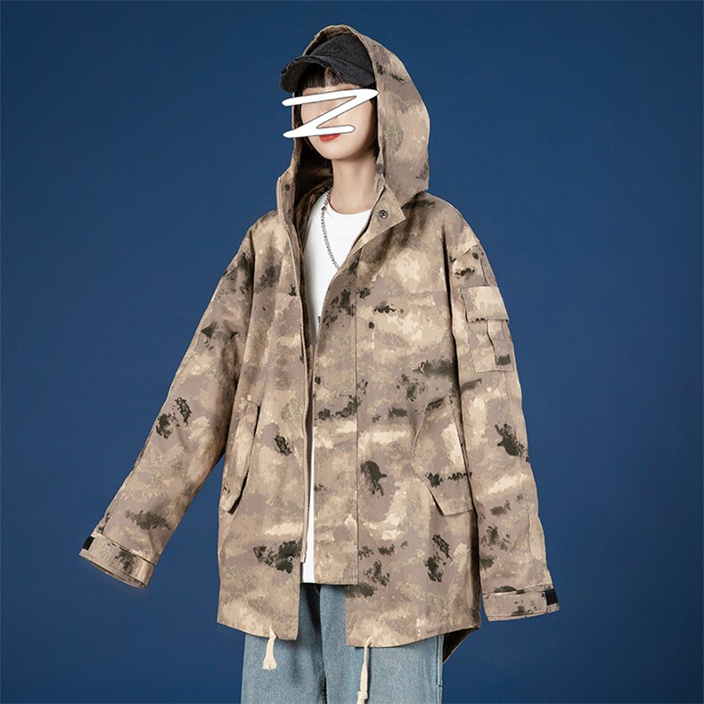 2021秋季新蒙马特中性风日系大码宽松迷彩连帽男个性外套J908-P75,男装夹克,电商A001