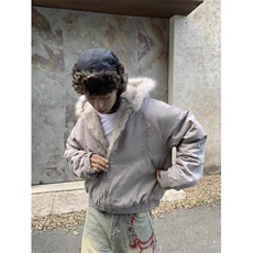 【有货】DF2218-P105美式复古座山雕毛领连帽棉服棉衣男冬季加厚，男装棉衣，星座603-2
