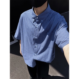 oversize短袖衬衫男女潮宽松ins风小众上衣C0014-P40图片
