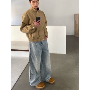 【有货】DN1213-P55美式复古水洗cleanfit牛仔裤男女春秋直筒长裤图片