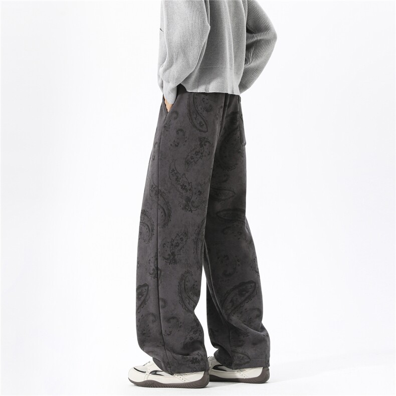 815A-K318-P55控88扎染脏脏复古腰果花裤子重磅直筒休闲裤卫裤，男装休闲裤，星座815A