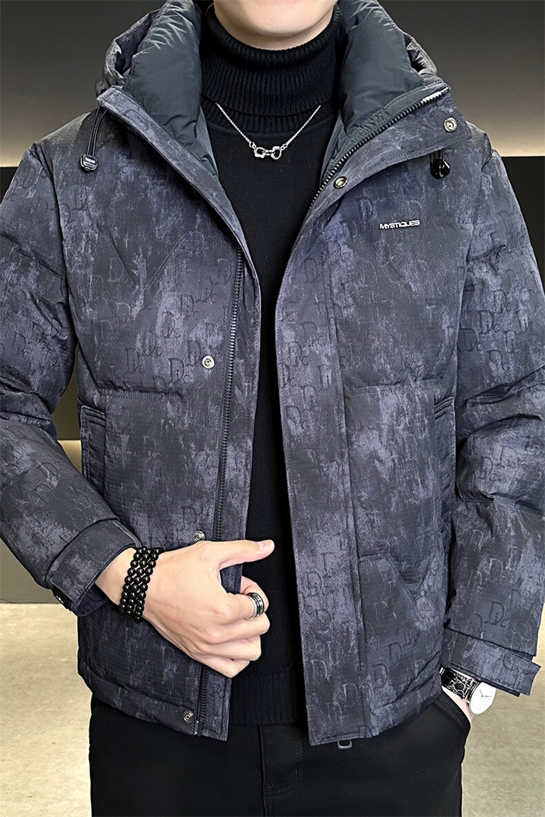 标50绒2025新款面料染彩现代男士连帽羽绒服外套9928P175控215,男装羽绒服,电商A225