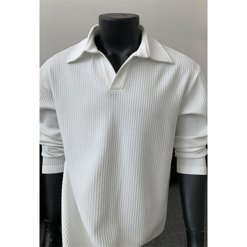 2026春季新款港风假模大码翻领长袖POLO衫M-5XHT25818-特P25，男装Polo衫，电商A022