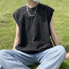 无袖t恤男潮流百搭宽松个性坎肩上衣ins港风夏季ST138P32，男装背心/马甲，星座1116-2
