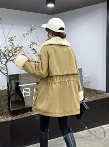 冬装新款兔毛派克外套现货图片