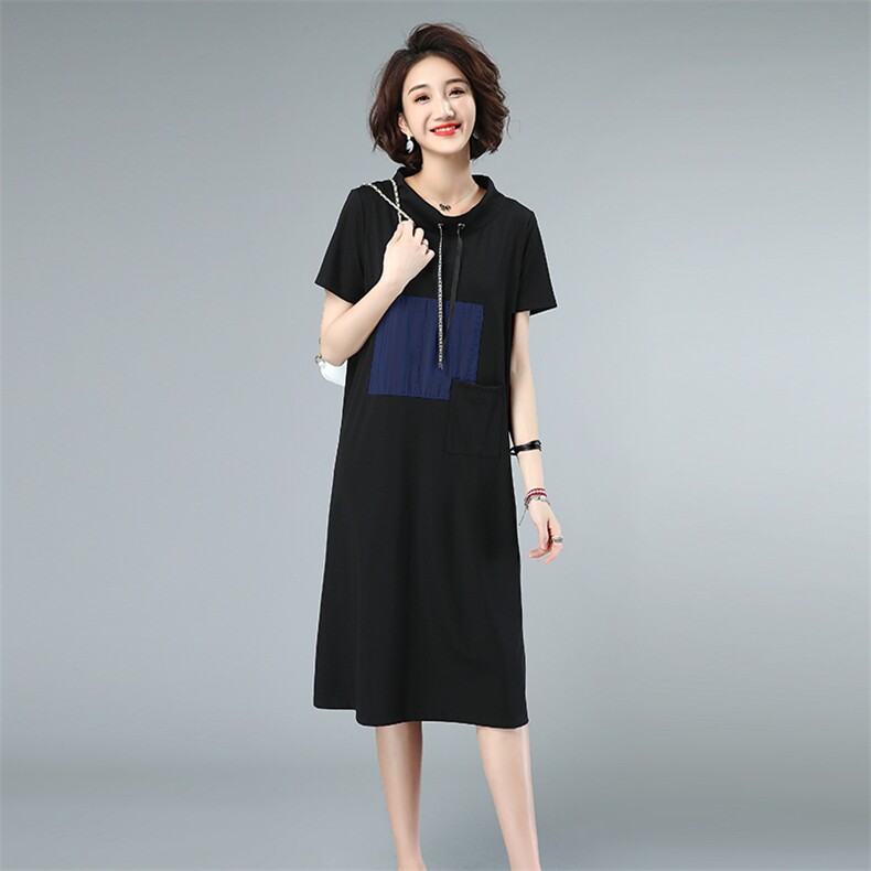 2021夏款新款拼接大码女装连衣裙239款,女装连衣裙,秋牧寒烟
