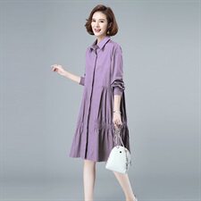 韩国东大门中长款风衣女282款连衣裙，女装风衣，秋牧寒烟