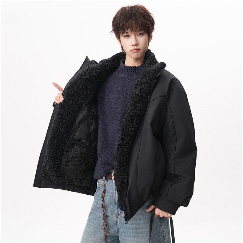 90白鸭绒简约羽绒服男女同款立领毛领羽绒服 225-2-Y216-P228图片