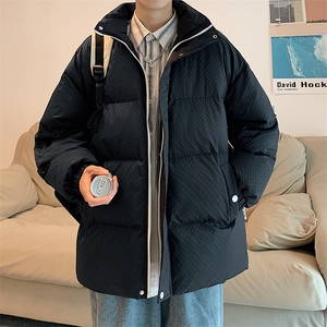 新款男冬季纯色立领加厚港风棉衣M067B-P95控158图片
