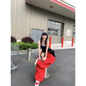 NECOYEP美式复古慵懒松弛感阔腿休闲裤男女宽松休闲简约拖地长裤图片