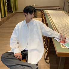 痞帅长袖衬衫男春季高级感雅痞港风日系外套潮流ins黑色衬衣C636，男装衬衫，星座1116-2