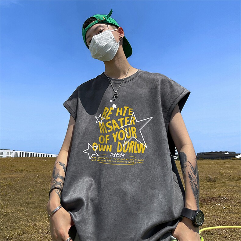 量大优供视频得物直播品230克夏季麂皮绒背心无袖T恤BJ256,男装背心/马甲,电商A486