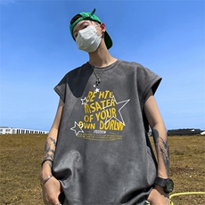 量大优供视频得物直播品230克夏季麂皮绒背心无袖T恤BJ256，男装背心/马甲，电商A486