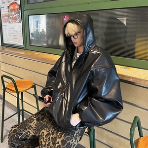 pu皮质男女同款衣棉服男士冬季新款加厚保暖外套男-M8008-P105图片