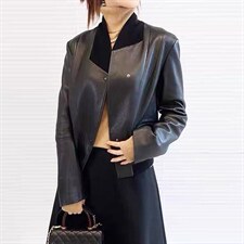 2022秋季新款高级感百搭气质皮衣，女装皮衣，L·H·X