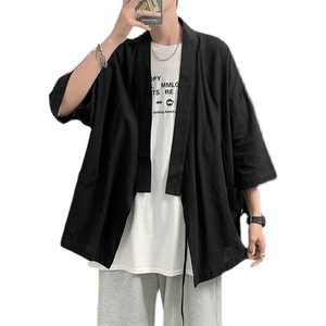 七分袖衬衫汉服开衫道袍日式开衫外套风宽松上衣图片