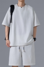 2025夏季新款无影墙大码V领短袖T恤套装M-5XHQ25490-P50，男装T恤，电商A022