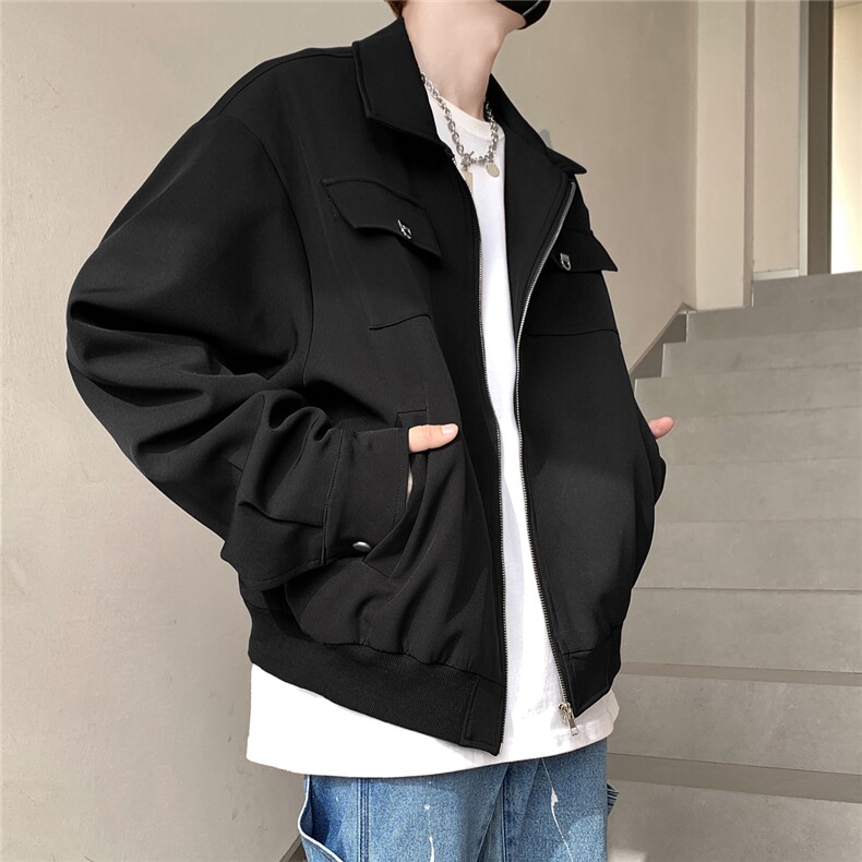 短款垫肩设计轻奢韩版纽扣秋装开衫夹克高领外套JK1004-P115,男装夹克,星座216(原A116)
