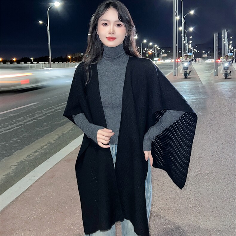 秋冬新款时尚简约气质韩版披肩女子春秋款羊毛,饰品披肩,朝思羊绒
