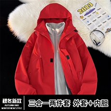 TH800801/P85冲锋衣大码冬季防风防水三合一外套夹克男上衣，男装夹克，电商A141