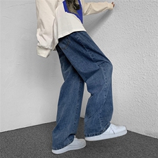！2023新品复古慵懒垂感牛仔裤宽松显瘦阔腿裤XN70P45控58，男装牛仔裤，A247A