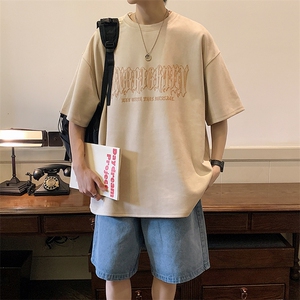 2024夏季新款港风宽松麂皮绒短袖男T恤X416b-1-DT311-P35 限48图片
