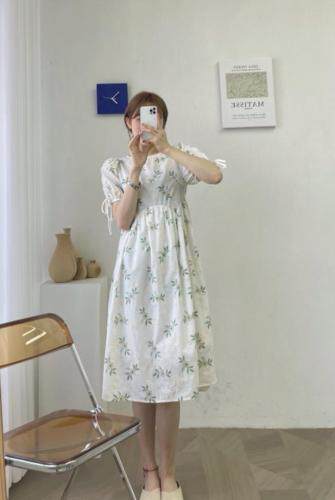 夏款新款重工印花绣花一体娃娃连衣裙，女装连衣裙，墨初