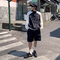 CP1259-P55休闲套装男士夏季防晒短裤搭配一套美式潮牌户外两件，男装牛仔裤，电商B323A