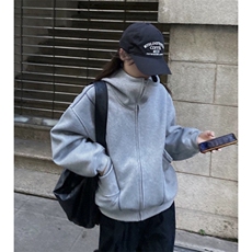 抖音得物高品质秋冬美式高街重磅结构辑明线纹理连帽卫衣外套W111，男装卫衣，电商A486