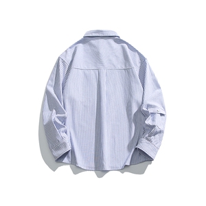 2026春季新款男日系潮牌条纹长袖衬衫宽松外套衬衣CS268-F75图片