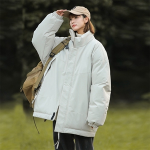 现货美式高街休闲夹克冬季立领纯色三防户外工装加厚棉服外套图片