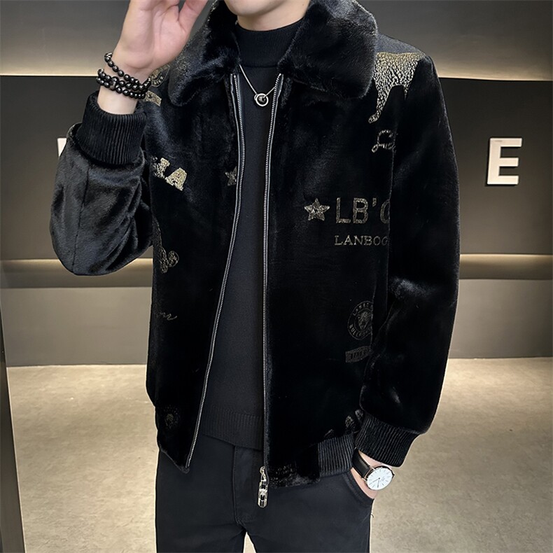 冬男士翻领外套中年商务休闲金貂绒夹克保暖上衣ZX6666-P220,男装夹克,星座1105-3