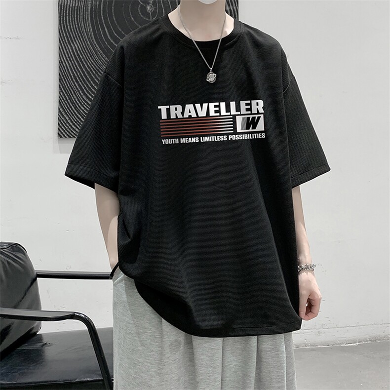 华夫格t恤男短袖男大码五分袖大皂风HT73359-P22,男装T恤,电商A040