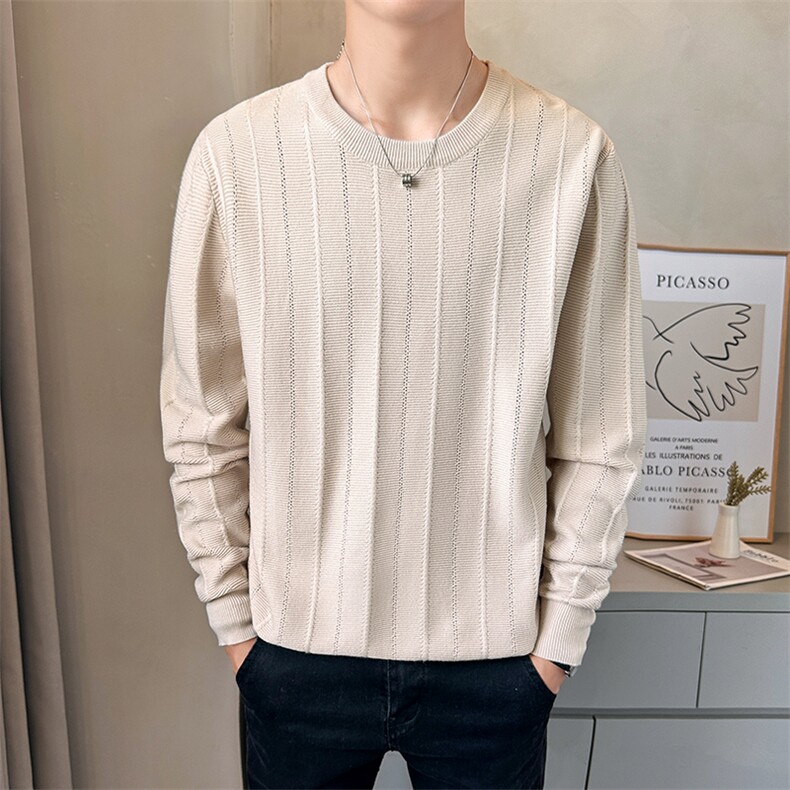 店主风毛衣男纯色2025秋款圆领打底衫套头男上衣B317/M2519/P78,男装针织衫/毛衣,电商B317