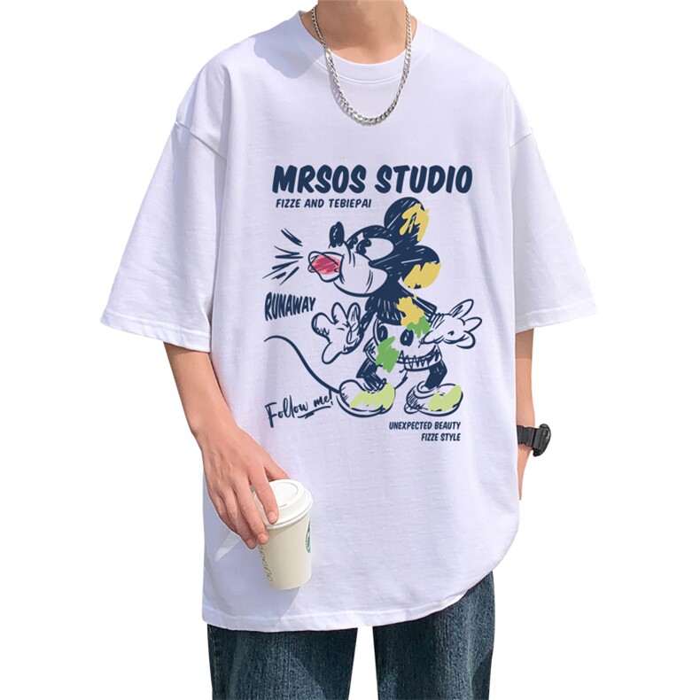 T370P26夏季新款美式纯棉短袖T恤ins衣服宽松半袖体恤字母印花,男装T恤,星座304A