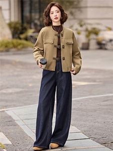 披肩夹棉圆领外套2025年冬装新款气质欧货短款加厚棉服夹克女图片