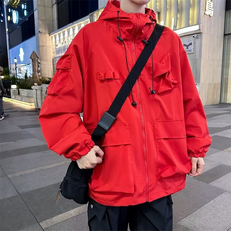 防水冲锋衣男机能风宽松飞行服休闲连帽外套工装夹克JD20,男装夹克,星座1116A-1（原606A）