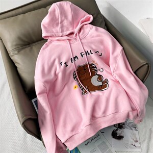 加绒带帽卫衣均码,女装卫衣/绒衫,尚映