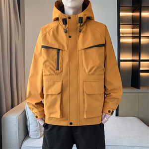新款夹克男工装连帽纯色上衣冲锋衣外套A157B-J2526-特P85图片