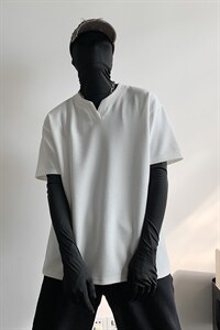 特批250克男装夏季新款大码宽松短袖T恤夏装V领打底衫S399P20图片