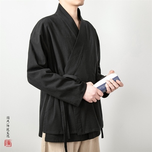 春夏新款风男装男士改良汉服假两件外套H103P95图片