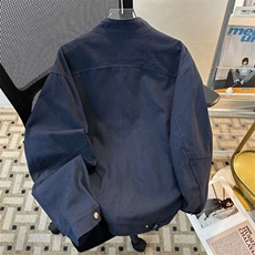 JK8968-P72美式复古哈灵顿水洗帆布立领夹克男女春季休闲宽松，男装T恤，电商B323A